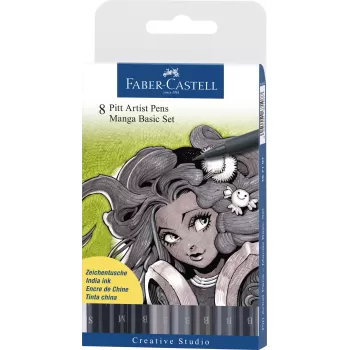 Pitt artist pen manga set 8 buc de baza Faber-Castell-1