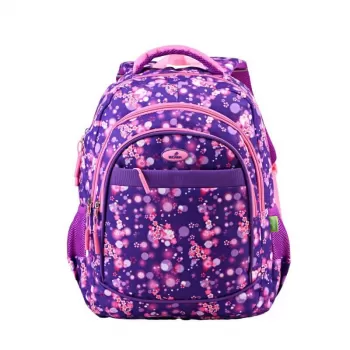 Ghiozdan fete clasele 5-8, mov, imprimeu floral, 46 cm Ecada 61428-1