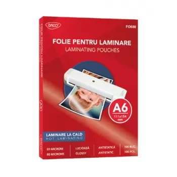 Folii laminare A6, 80 microni, 100 coli/top Daco-1