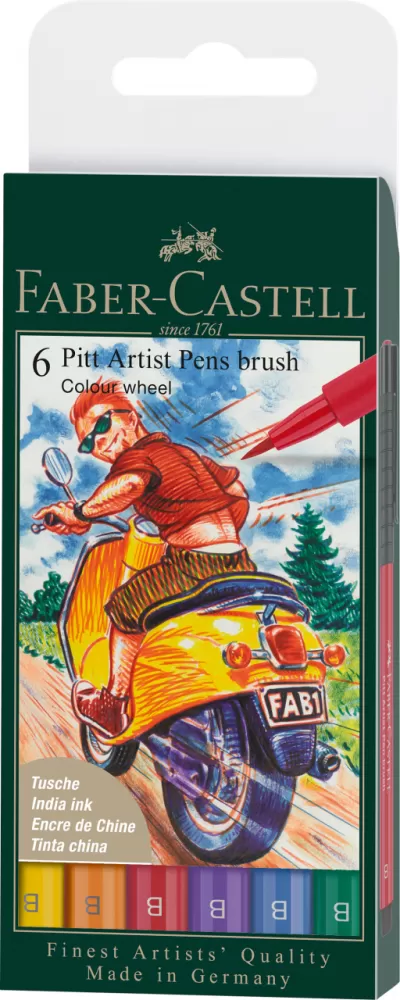 Pitt artist pen set 6 buc culori de baza 2022 Faber-Castell-img