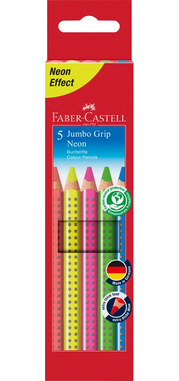 Creioane colorate 5 culori neon jumbo grip Faber-Castell-1-IMG-slider