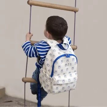 Ghiozdan gradinita, crem, imprimeu bufnita, 33 cm Milan-4