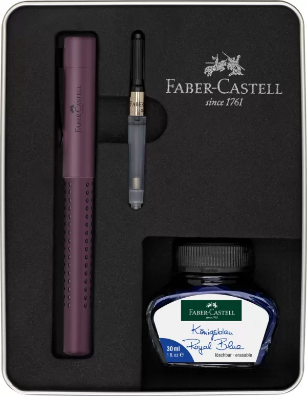 Set stilou cu calimara cerneala si convertor, Berry, Grip 2011 Faber-Castell-1-IMG-slider