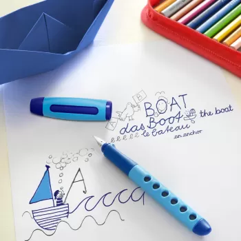 Stilou Faber Castell Scribolino stangaci, albastru -3