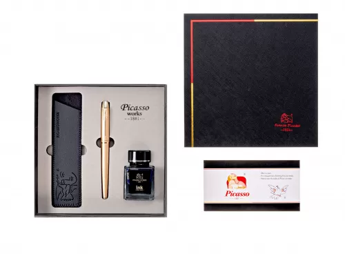 7-Stilou-PICASSO-metalic-auriu-cu-etui-si-calimara-9666AU