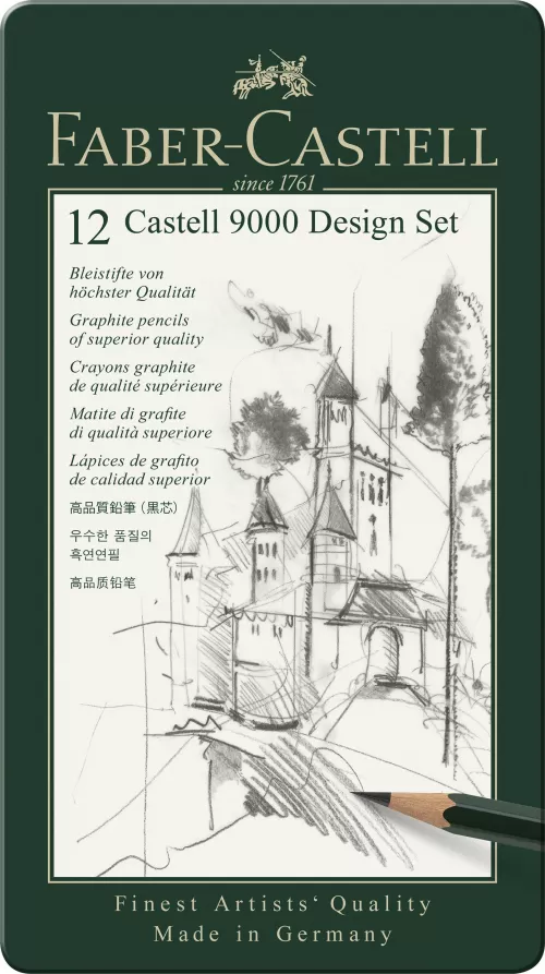 21-Set-design-12-buc-creion-grafit-castell-9000-Faber~Castell