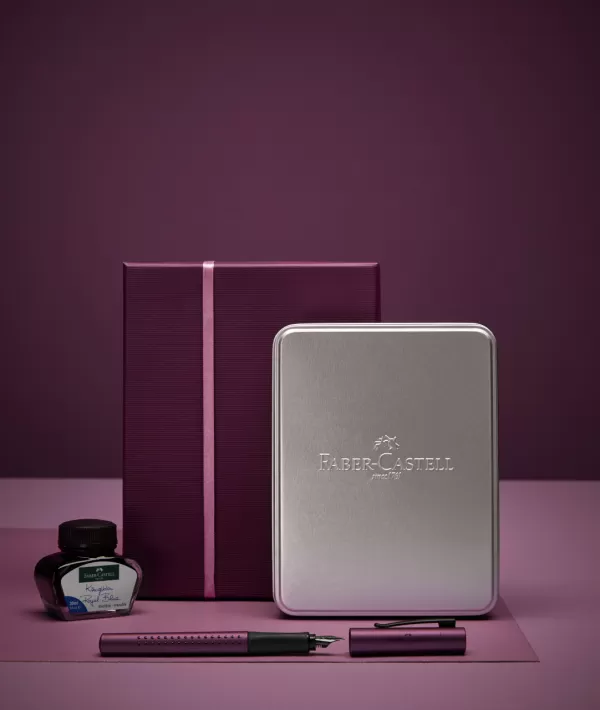 Set stilou cu calimara cerneala si convertor, Berry, Grip 2011 Faber-Castell-2-IMG-slider