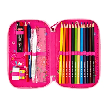 Penar cu 2 fermoare fete, echipat 37 piese, Pink Spring Daco PE2004E-3