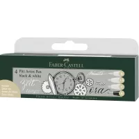 Pitt artist pen soft brush set 4 buc alb+negru Faber-Castell-1-IMG-slider-mobile