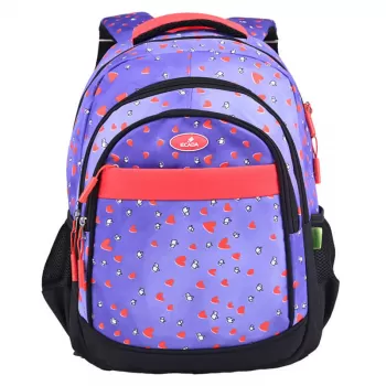 Ghiozdan fete clasele 5-8, imprimeu inimioare, 46 cm Ecada 61433-1