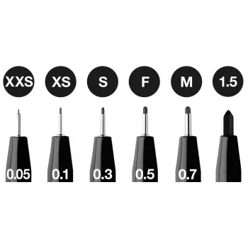 Pitt artist pen set 6 buc 0.05, 0.1, 0.3, 0.5, 0.7, 0.15 Faber-Castell-2
