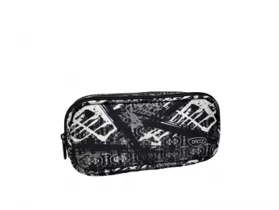 Penar borseta cu 2 fermoare, negru imprimeu abstract Daco PE696-img