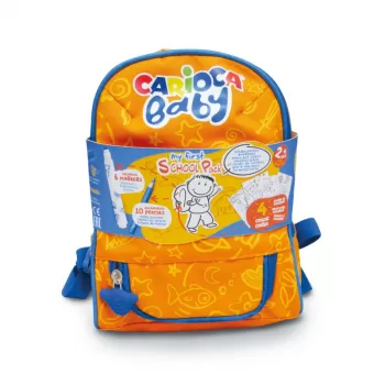 Ghiozdan gradinita portocaliu, echipat pentru desen Carioca-3