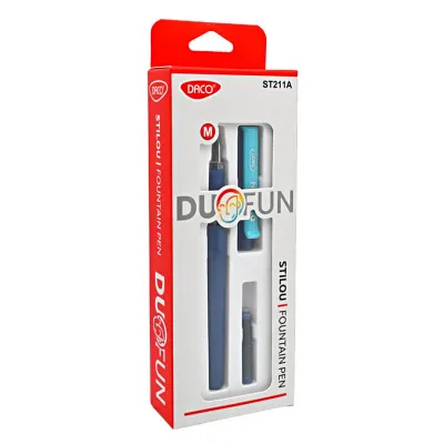 Stilou Daco cu rezerva Duo Fun albastru, penita M-img