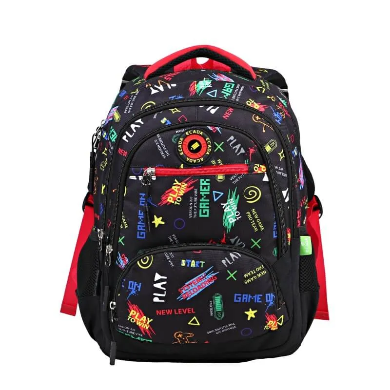Ghiozdan clasa 0, baieti, nergu, imprimeu Gamer, 38 cm Ecada