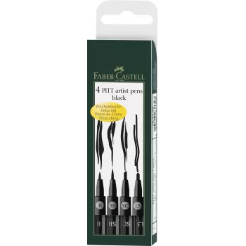 Pitt artist pen set 4 buc negru Faber-Castell-1