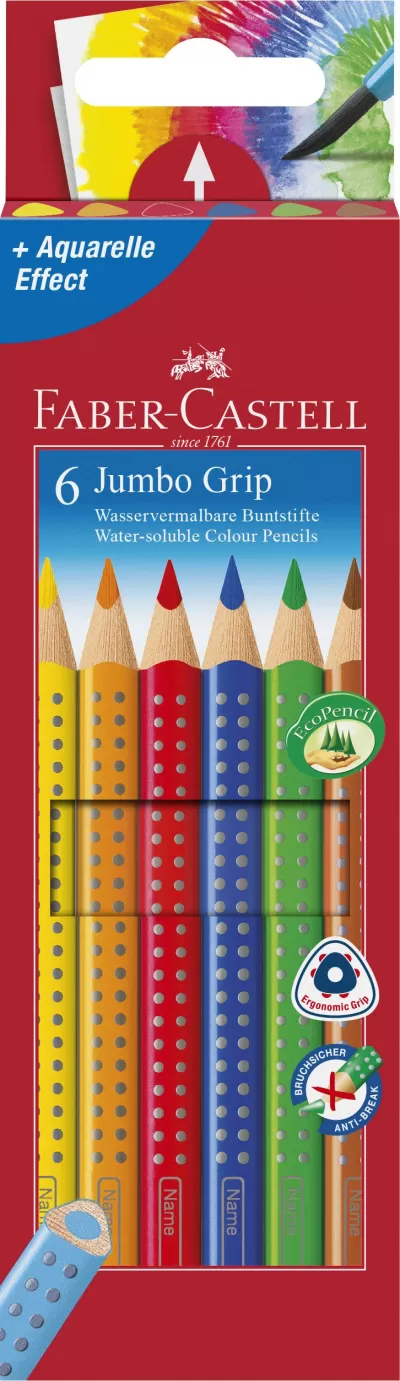Creioane colorate 6 culori jumbo grip Faber-Castell-img