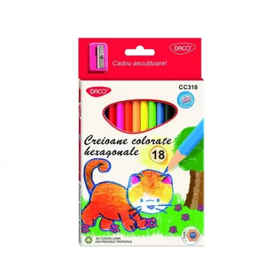 Creioane colorate 18 culori DACO CC318-img