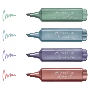 Textmarker set 4 metalizat Faber-Castell-2