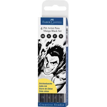 Pitt artist pen manga set 4 negru Faber-Castell-1
