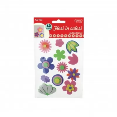 Accesorii craft - AD193 Flori &#238;n culori spum&#259; autoadeziv&#259; DACO-img