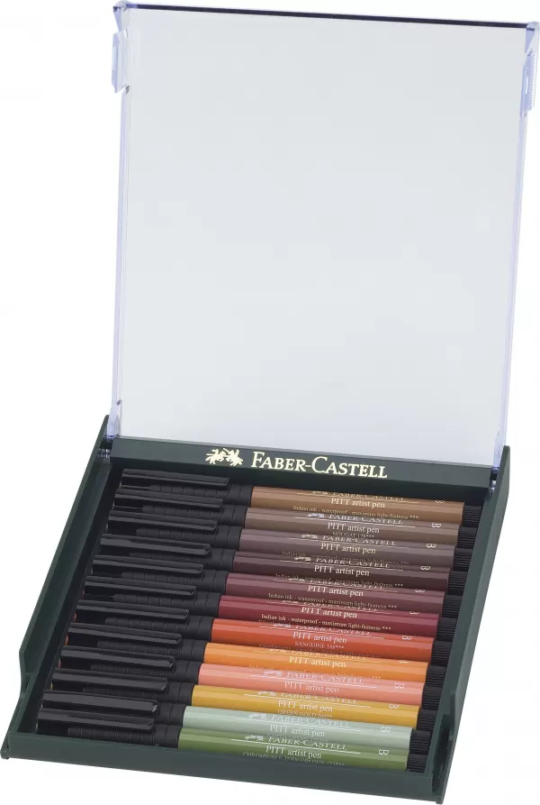 Cutie 12 culori pitt artist pen nuante earth Faber-Castell-2-IMG-slider