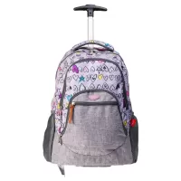 Ghiozdan scolar tip troler fete, gri cu imprimeu inimioare, 44.5 cm Daco GH4609-1-IMG-slider-mobile
