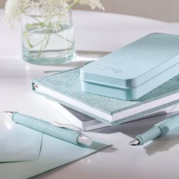 Set stilou si pix Faber-Castell bleu caraibe Poly-4