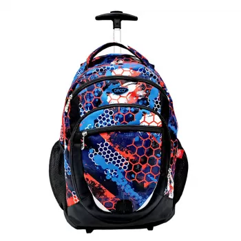Ghiozdan troler baieti, 46 cm, imprimeu abstract fagure Daco GH4616-1