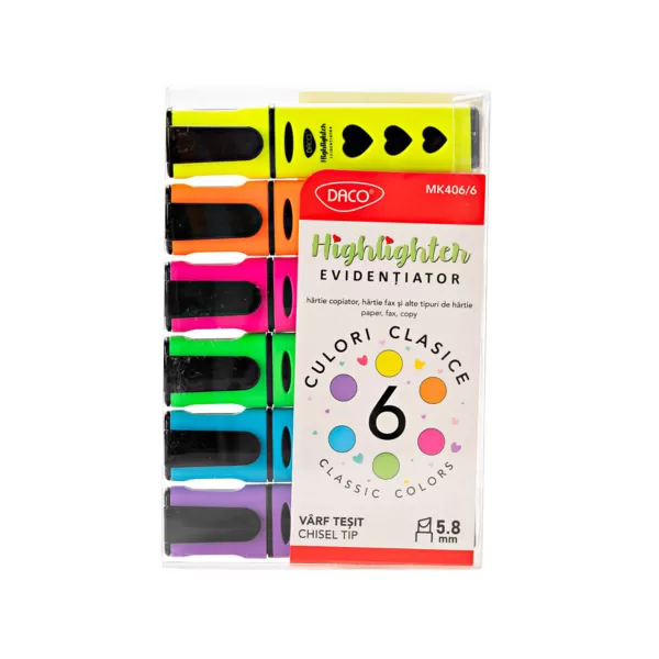 Evidentiatoare cu lichid - set 6 culori Daco MK406/6-1-IMG-slider