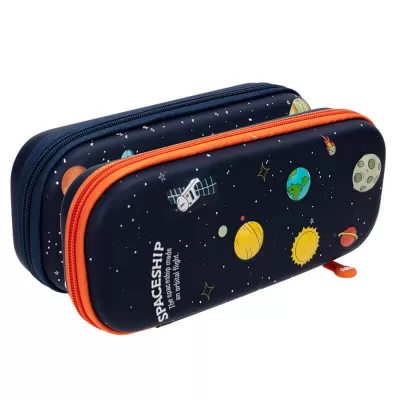 Penar etui oval, rigid, imprimeu Space, Deli-img