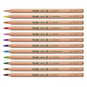 Creioane colorate maxi, 12 culori, corp triunghiular natur Milan-2-IMG-nav