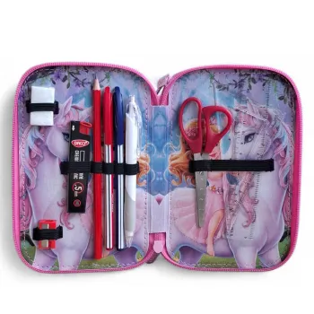 Penar 3 compartimente fete, echipat 46 piese, Princess Unicorn Daco PE3034E-4