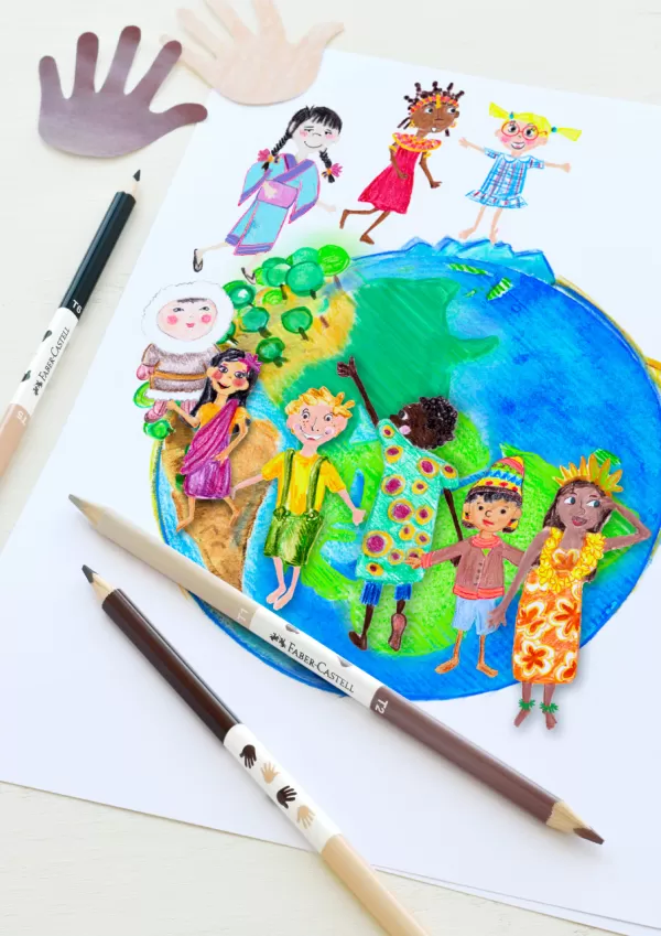 Creioane colorate 24+3 culori children of the world Faber-Castell-2-IMG-slider