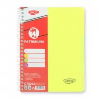 Caiet cu spira A5 si coperta plastic, 4 subiecte, 120 file, hartie 70g/m2 Daco CT5203-3-IMG-slider-mobile