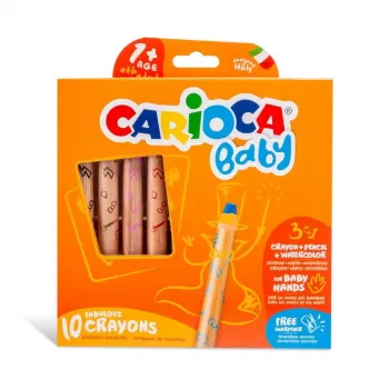 Creioane colorate 10 culori 3 in 1 CARIOCA Baby-1