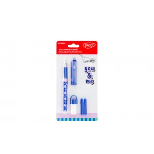 Stilou cu radiera You and Me Daco, mov, imprimeu floral ST300M-1-IMG-nav