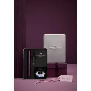 Set stilou cu calimara cerneala si convertor, Berry, Grip 2011 Faber-Castell-3-IMG-nav