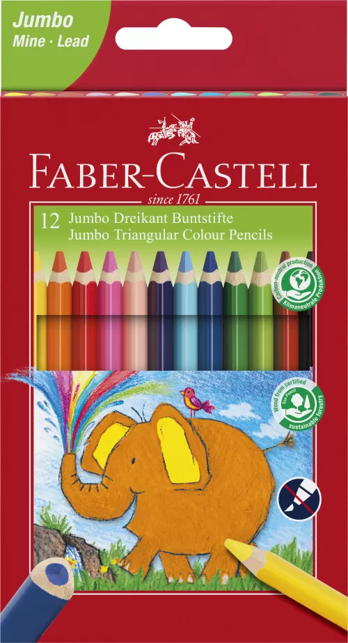 11-Creioane-colorate-triunghiulare-jumbo-12-culori-Faber~Castell