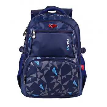 Ghiozdan scoala albastru 45.5 cm, imprimeu abstract Daco GH563-1