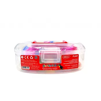 Plastilina 7 culori, 440g cu forme Plastinel Daco-1