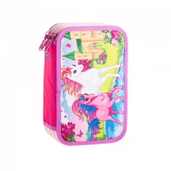 Penar fete cu 3 fermoare, echipat cu 46 piese, Unicorns Daco PE3021E-1