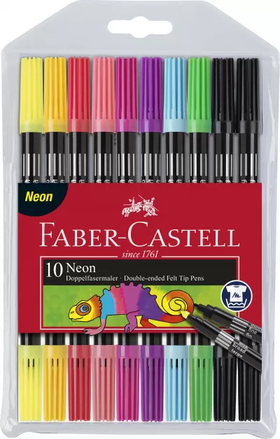 Carioca 10 culori 2 capete culori neon Faber-Castell-img