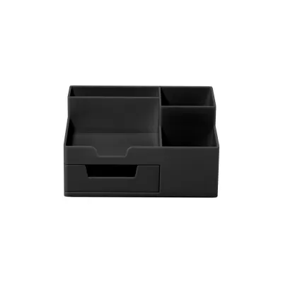 Suport accesorii si pixuri birou, 5 compartimente, negru Ecada-img
