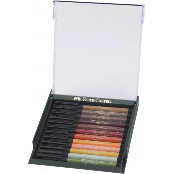 Cutie 12 culori pitt artist pen nuante earth Faber-Castell-2