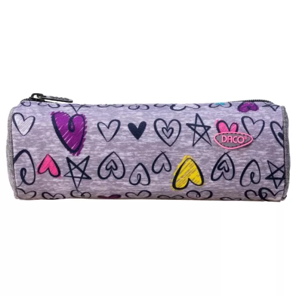 Penar tip borseta cu 1 fermoar gri inimioare, DACO PE680-1-IMG-slider