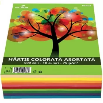 Hartie colorata asortata A4 Ecada-1