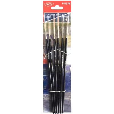 Pensule pictura din par sintetic, varf lung, set 6 Daco PN276-img