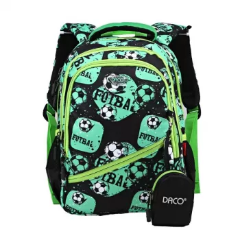 Ghiozdan clasa 0 baieti, imprimeu fotbal, 38 cm Daco GH3504-1