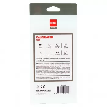Calculator de birou 12 DG, rosu, Deli 1589R-4
